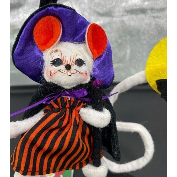 Annalee Halloween 2008 Flying Witch Mouse with Bat and Moon 6” 75th Anniversary - Picture 2 of 10